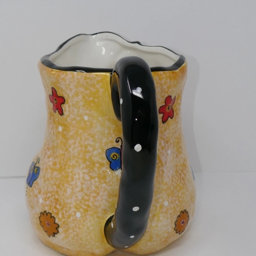 Colorful Cat Pitcher with Floral Design. * - Picture 5 of 12
